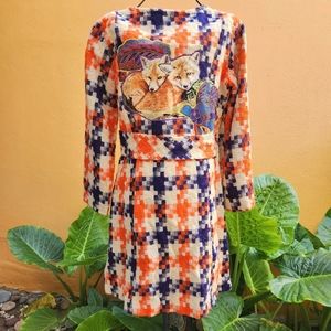 Handmade Vintage Autumn Fox Women's Coat Dress Upcycled